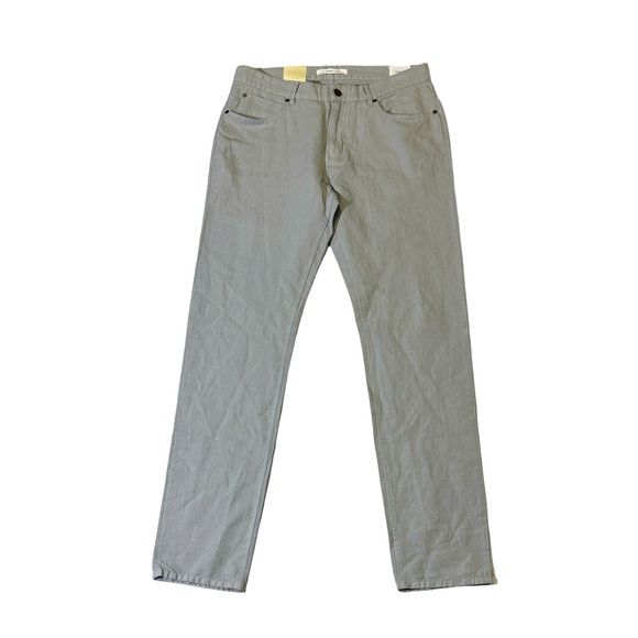 NEW Billy Reid mens 33x33 light gray cotton linen 5-pocket pants NWT - Picture 1 of 7